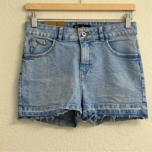 Clockhouse Light Wash Denim Cutoff Shorts EU38 US 6 High Rise Distressed Raw Hem
